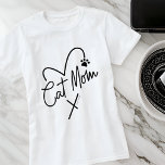 Cat Mom Modern Playful Heart and Fun Typography T-Shirt<br><div class="desc">This simple and classic design is composed of playful and fun script typography</div>