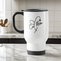 Cat Mom Modern Playful Heart and Fun Typography