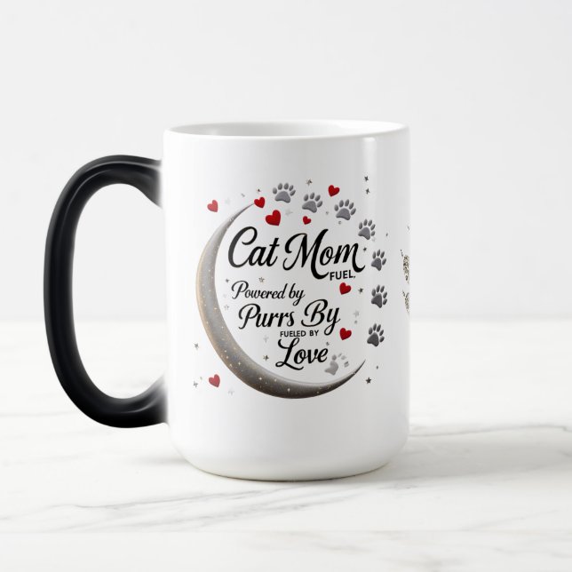 Cat Mom Morphing Mug – Moonlight, Paws & Love  (Left)