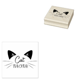 Cat Mom Mother Lover Mom Kitty Cute Funny Meow Rubber Stamp