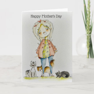 Cat Mom Mother's Day Card