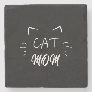 Cat Mom   Mothers Day Cat   Pet Lover Gift Stone Coaster