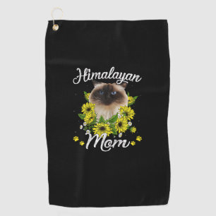 Cat Mom Mother's Day Gifts Sunflower Himalayan Mom Golf Towel