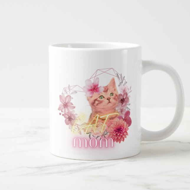 Cat Mom Mug – Cute Floral Kitten Coffee Cup  (Right)