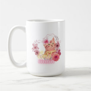 Cat Mom Mug – Cute Floral Kitten Coffee Cup 