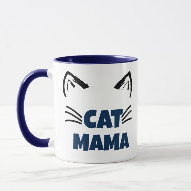 Cat Mom Mug - Proud Pet Lover Gift for Cat Mama (Left)