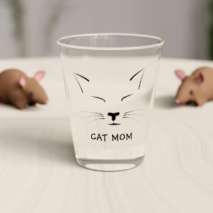 Cat Mom Name Shot Glass