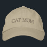 Cat Mom Neutral Embroidered Hat<br><div class="desc">We are always adding new designs daily!</div>