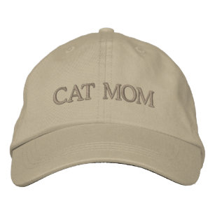 Cat Mom Neutral Embroidered Hat