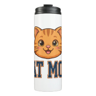 Cat Mom Orange Tabby Gift Tee Thermal Tumbler