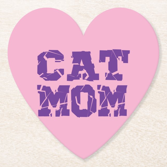 Cat Mom Paper Coaster (Front)