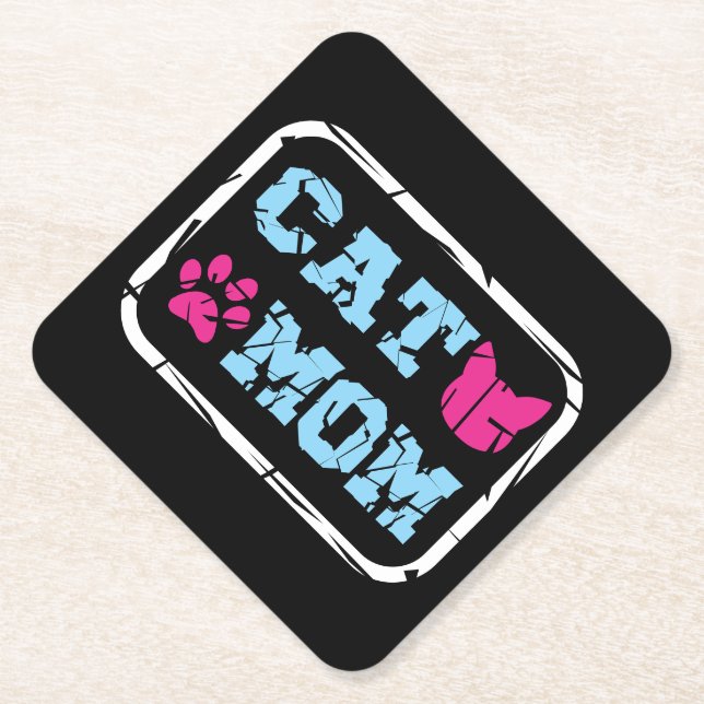 Cat Mom Paper Coaster (Front)