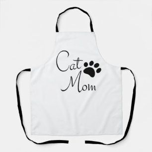 Cat Mom Paw Print Saying Apron