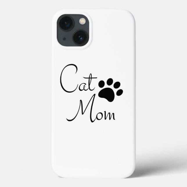 Cat Mom Paw Print Saying Personalized Case-Mate iPhone Case (Back)