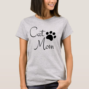 Cat Mom Paw Print Saying T-Shirt