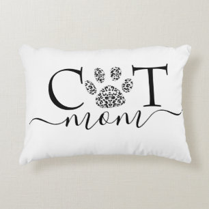 Cat Mom pawprint  Accent Pillow