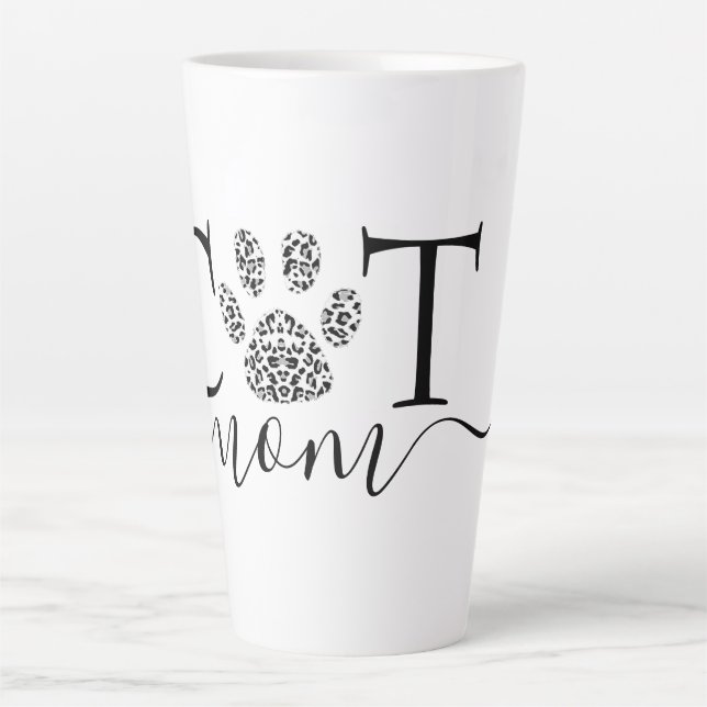Cat Mom pawprint  Latte Mug (Front)
