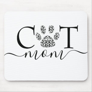 Cat Mom pawprint Mouse Pad