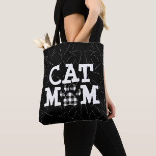 Cat Mom Pawprint with Cat Hairs  Tote Bag
