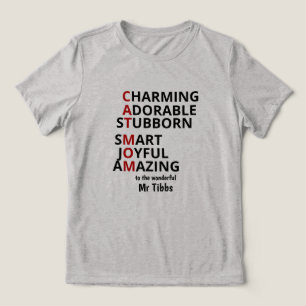 Cat Mom Personalized Cat Lover Tri-Blend Shirt