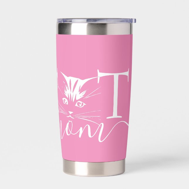 Cat mom personalized insulated tumbler (Left)