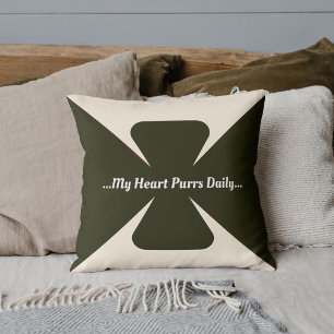 Cat Mom Personalized Love Quote Cute Trendy Gifts  Throw Pillow