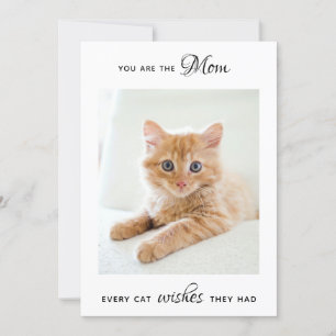 Cat Mom Personalized Pet Photo Mother's Day Holiday Card