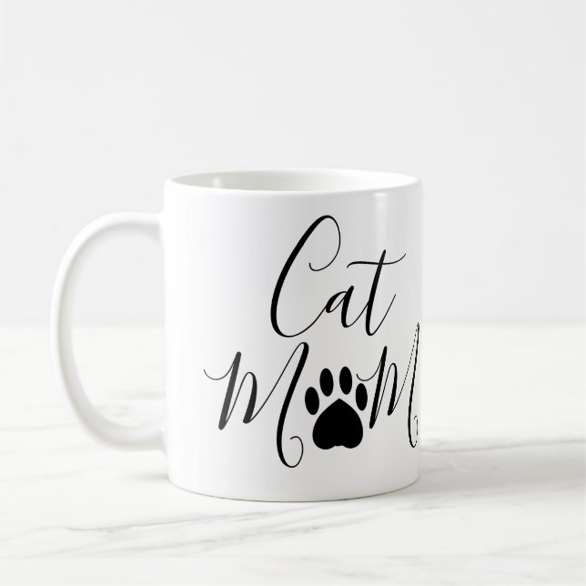 Cat Mom Personalized Photo Coffee Mug (Left)