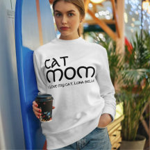 Cat Mom Pet Lover Funny Quote Cute Black And White