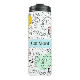 Cat Mom Pet Parent Cat Print Tumbler
