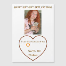 Cat Mom Photo Hearts Customized Birthday Card
