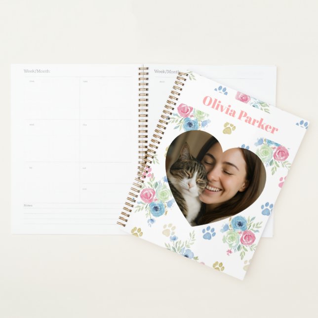 Cat Mom Photo & Name Planner (Devant avec enveloppe)