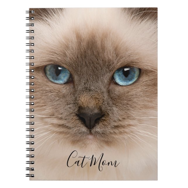 Cat Mom Photo  Notebook (Front)