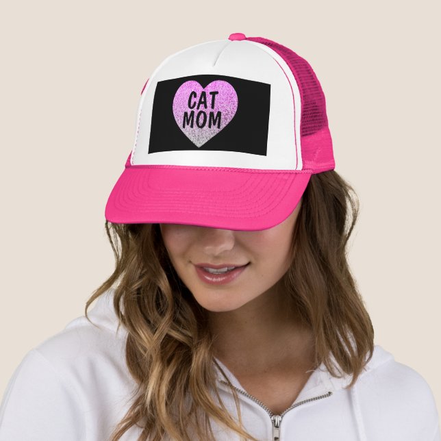 CAT MOM PINK GLITTER PINK HAT CAP (In Situ)