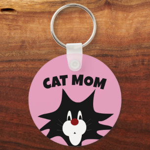 CAT MOM PINK KEYCHAIN