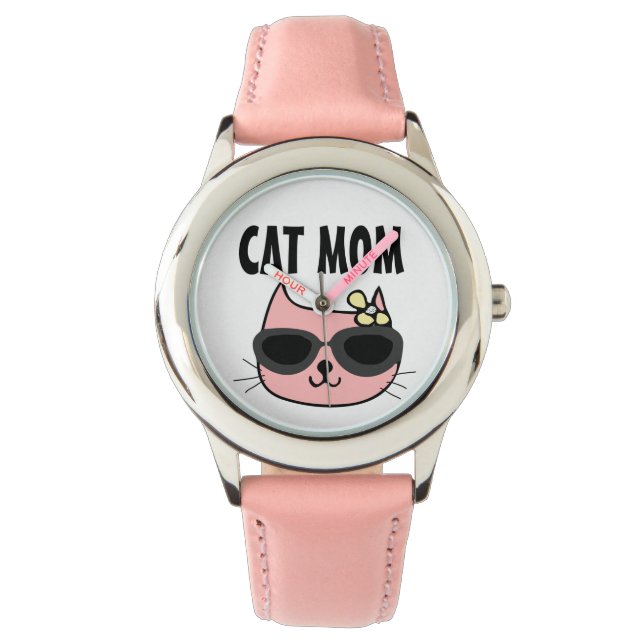 CAT MOM PINK WRIST WATCH (Front)