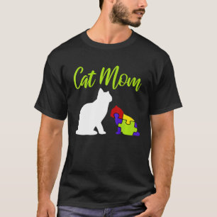 Cat Mom Proud Autism Mother Asperger ASD Autistic T-Shirt