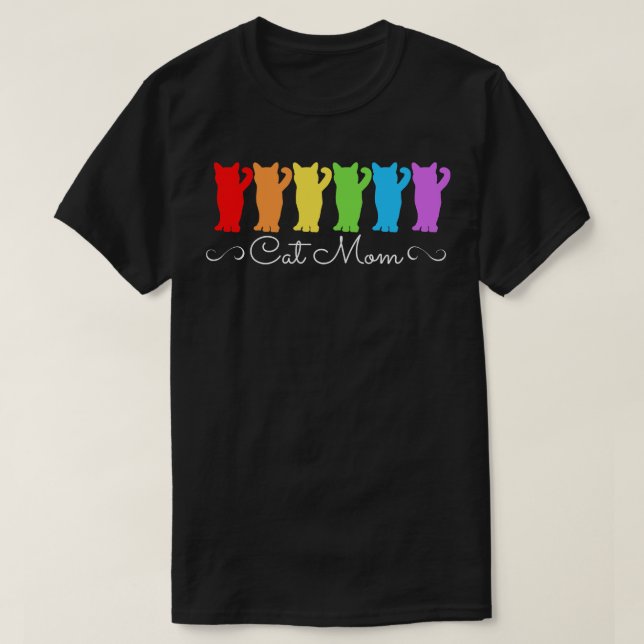 Cat Mom Rainbow T-Shirt (Design Front)
