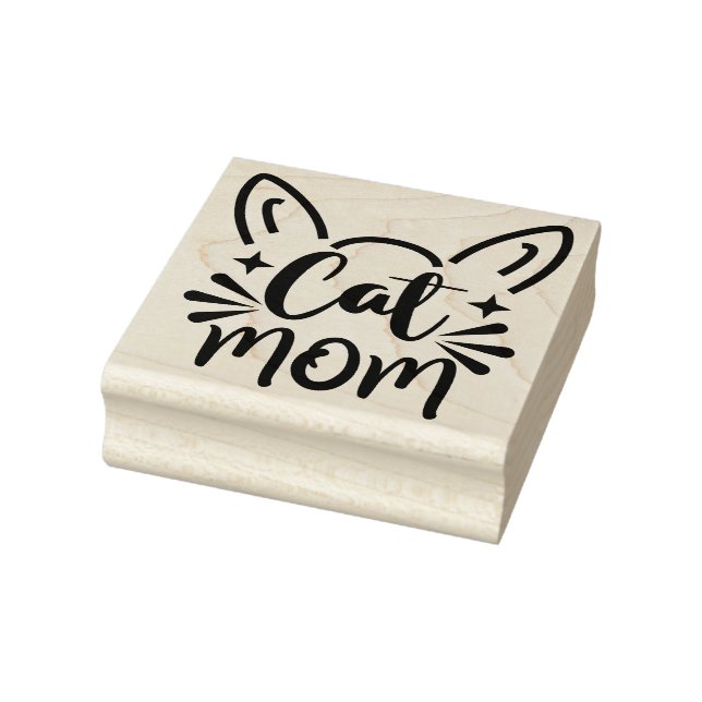 Cat Mom Rubber Stamp (Stamp)