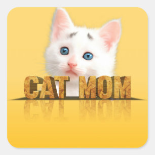 Cat mom shirt   cat mom gift   cat lady   cat love square sticker