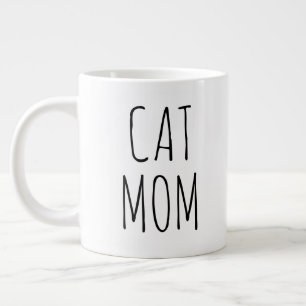 "Cat Mom" Simple Modern Farmhouse Large Coffee Mug