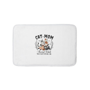 Cat Mom Social Club Ghost Cat Halloween Gothic Bla Bath Mat