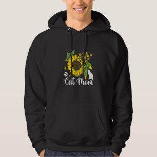 Cat Mom Sunflowers Cat Mommys Kittens Cat owner 1 Hoodie