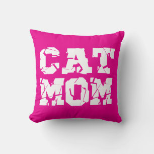 Cat Mom Throw Pillow