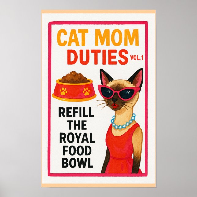 Cat Mom to do list funny Home Deco  Poster (Front)