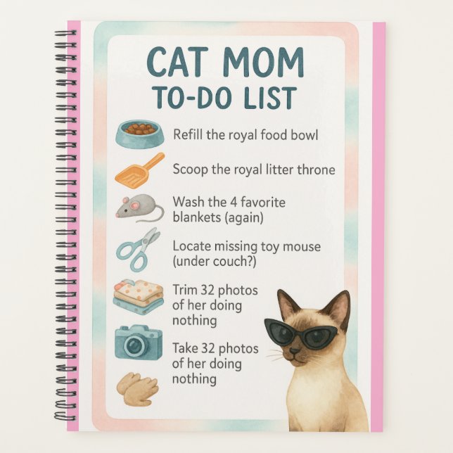 Cat Mom to do list  Planner (Front)