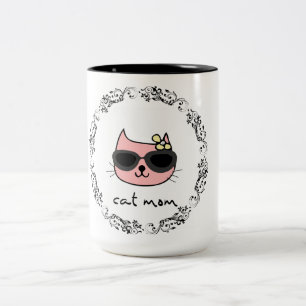 Cat Mom Two-Tone Coffee Mug