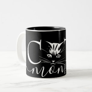 Cat mom Two-Tone coffee mug