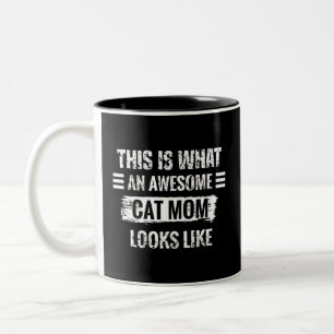Cat Mom Two-Tone Coffee Mug