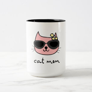Cat Mom Two-Tone Coffee Mug